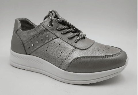 Silver Comfortable Walking Shoes Womens