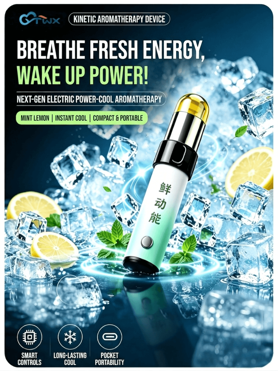 Portable Aromatherapy Stick 2ml | Natural Plant Essence Energy Booster | Cooling Mint Lemon Flavor E