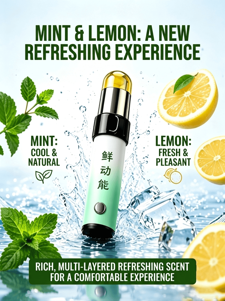 Portable Aromatherapy Stick 2ml | Natural Plant Essence Energy Booster | Cooling Mint Lemon Flavor E