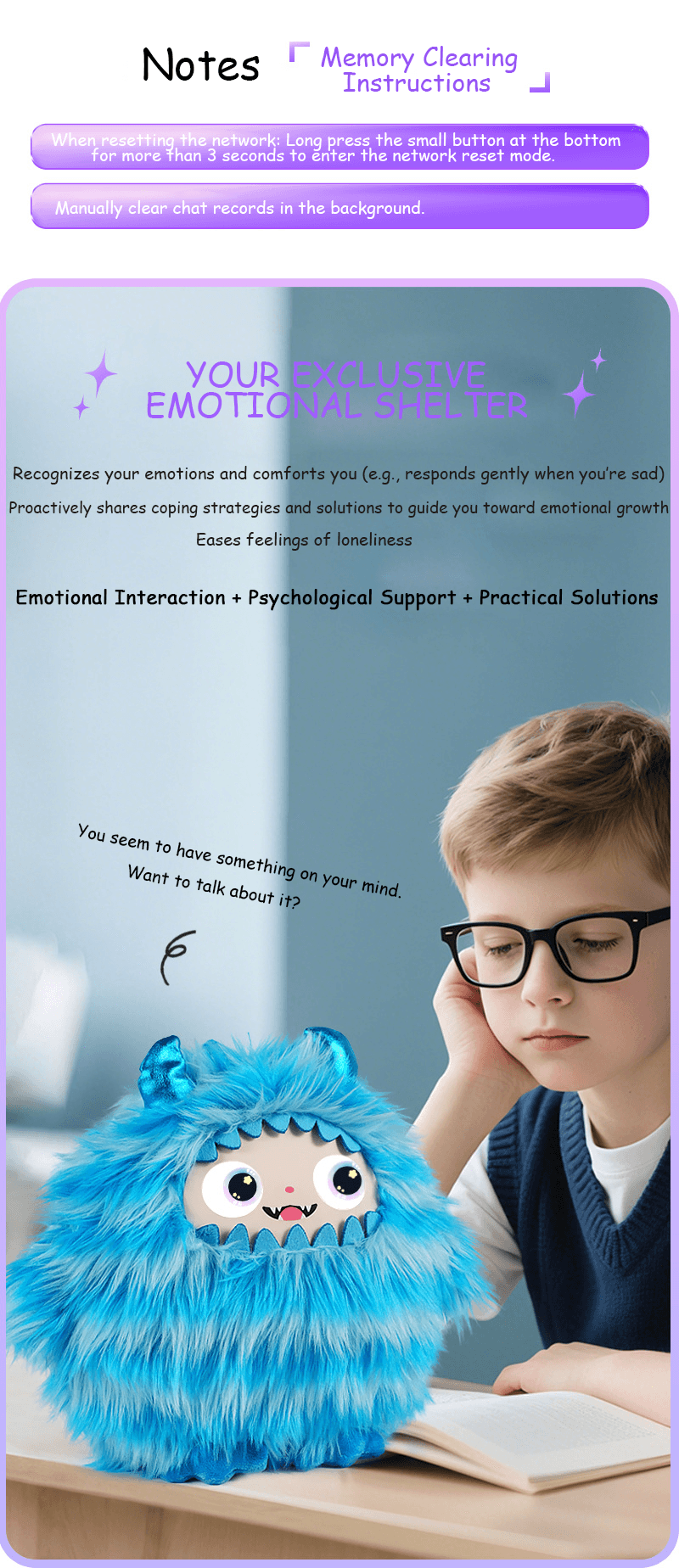 AI Monster Plush Toy – Smart Educational & Emotional Support Companion for Children