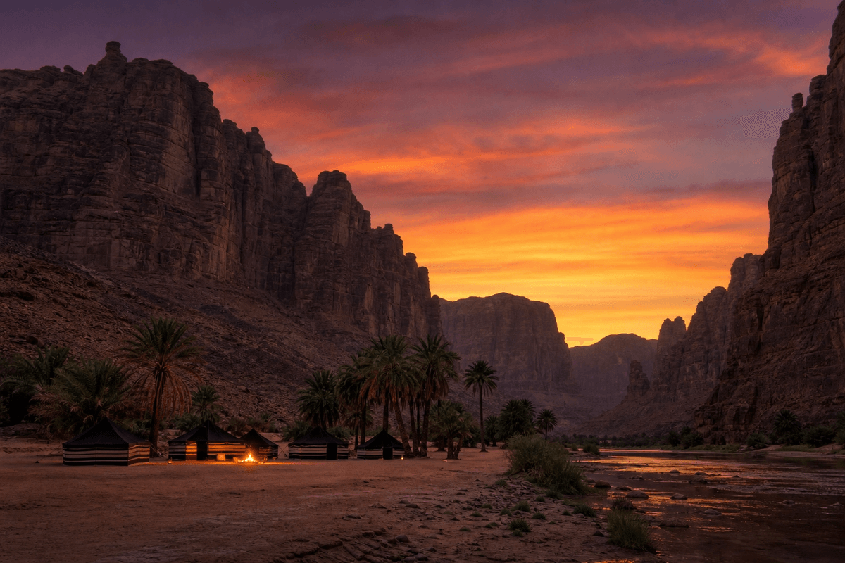 Immerse yourself in the tranquil beauty of the Saudi desert. Enjoy a night under the stars with luxurious amenities and traditional hospitality. Desert Camping Adventures Our Exclusive Offerings Create a luxury travel and tourism website for “Zyad Star” focused on Saudi Arabia experiences.

The website should look modern, elegant, cinematic, and premium with dark colors and gold accents.

Include pages:
- Home
- About Us
- Tours
- Gallery
- Book Now
- Contact

Services:
- Desert camping
- AlUla tours
- NEOM trips
- Red Sea experiences
- Saudi cultural nights
- Luxury transportation
- Private tours

Features:
- Online booking form
- WhatsApp button
- Online payment support
- Mobile friendly
- English language
- SEO optimized

Style inspiration:
Luxury Saudi tourism brands with a professional and high-end design.