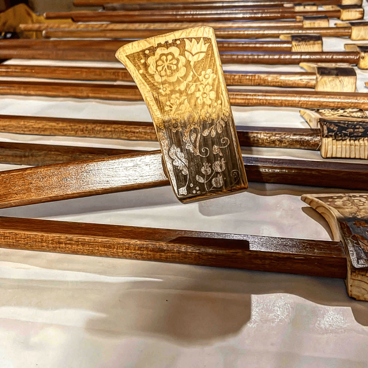 Handcrafted leather goods tailored to your specifications, combining functionality and style for a unique touch to your wardrobe or home. Exquisite Leatherwork What We Offer The Ukrainian Viking offers custom laser engraving, leatherwork, and blacksmithing along with sublimation services. 

would like a site that has an contact portion, gallery and bio page