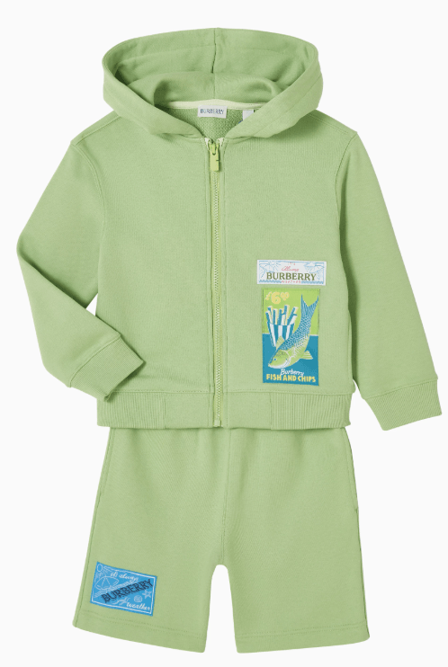 بربري - كنزة قطن بغطاء رأس وسحّاب بشعار الفروسية