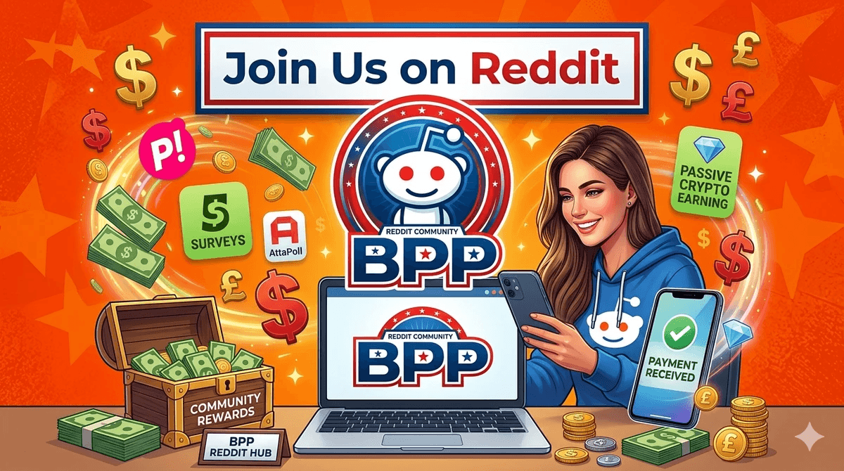 BetterPayPlay 'Join us on Reddit' banner featuring the red, white, and blue BPP logo.
