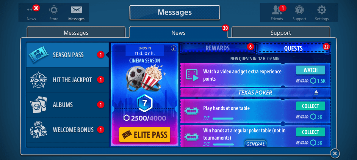 Quests image Pokerist casino app