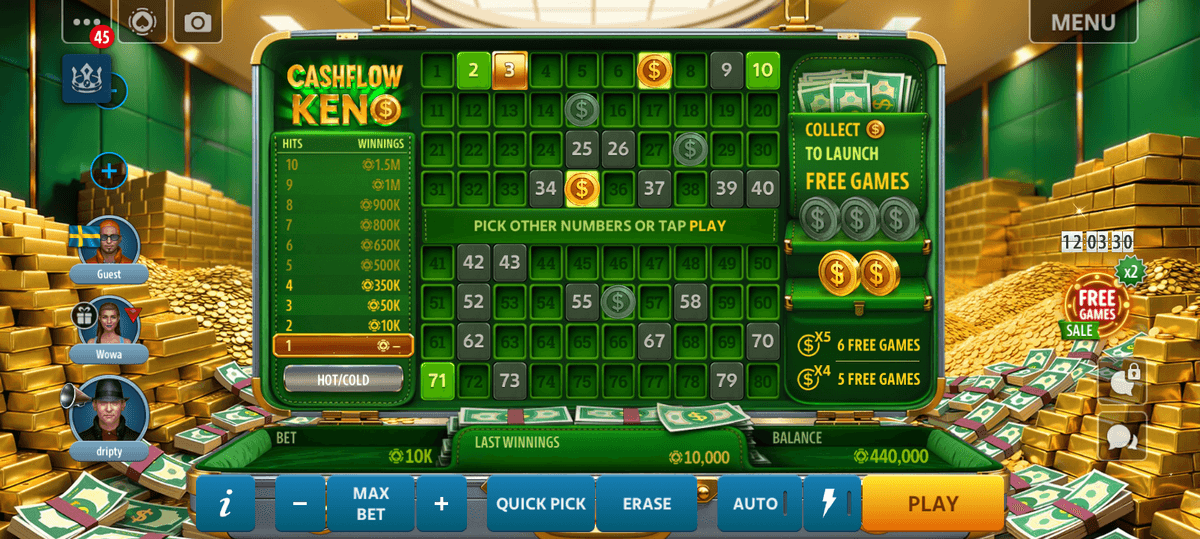 Cashflow Keno image Pokerist casino app