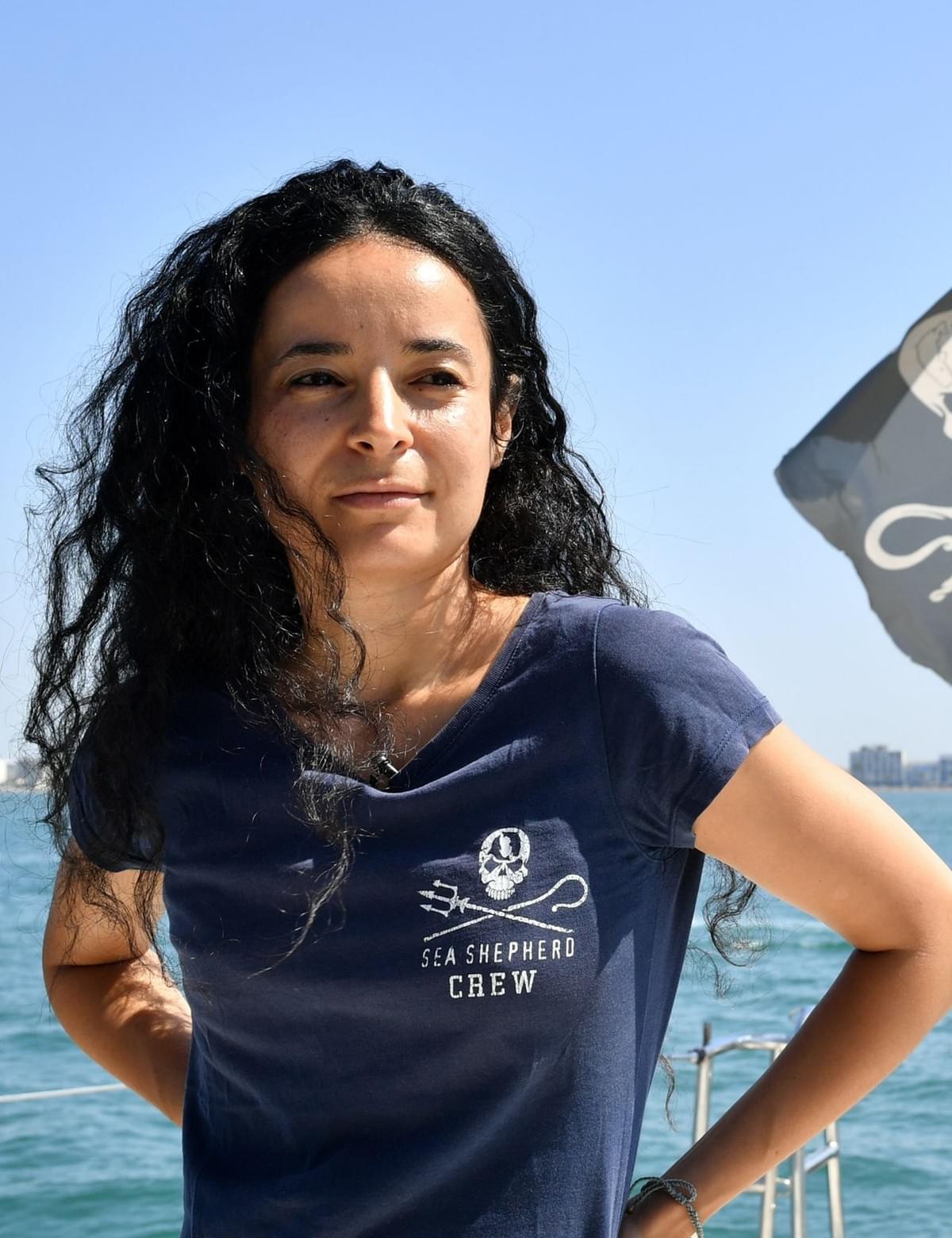 French environmental activist, of Moroccan origin (PL Seasheperd) - She's the co-founder and president of Sea Shepherd France, the French branch of the anti-poaching organisation Sea Shepherd Conservation Society. She is also co-director of Sea Shepherd Global and co-president of the non-governmental organisation Rewild. She led var­i­ous Sea Shep­herd cam­paigns all over the world to fight for marine life. 