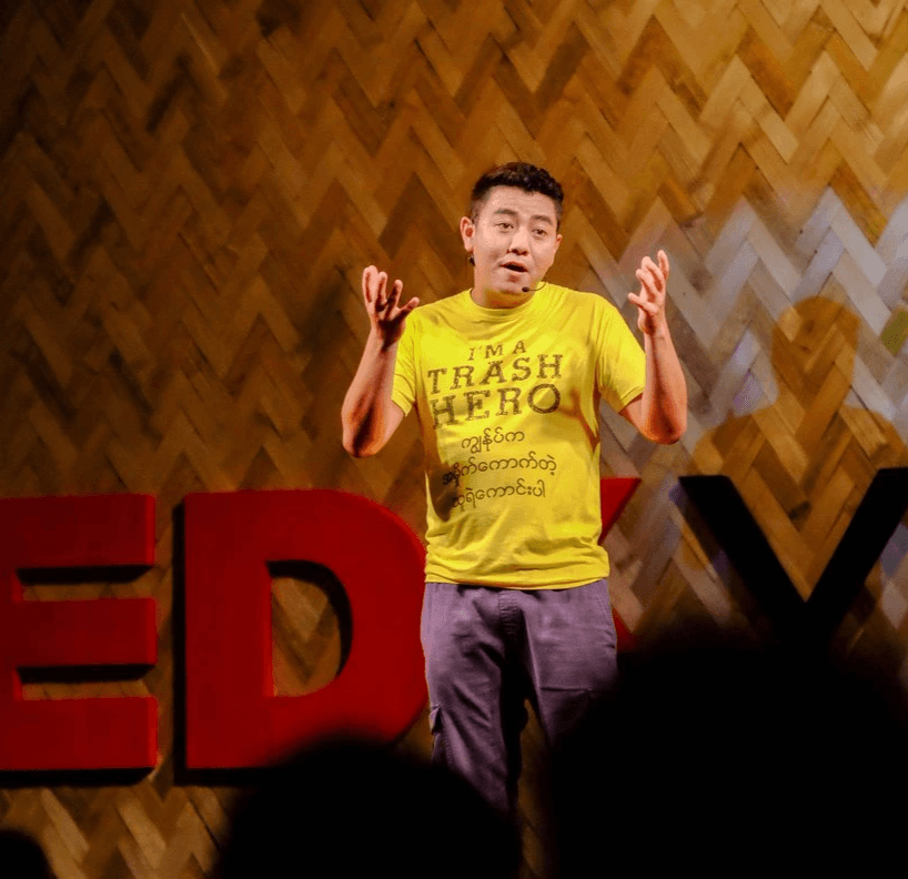 Trash Hero Myanmar, Yangon Sailing Club - Yangon has a trash problem. The world, in fact, has a trash problem. Sportsman Phone Kyaw Moe Myint started cleaning up lakes and the beaches due to his love for the sport of sailing. He makes a powerful, passionate and informative call on how all of us can become responsible global citizens and do our part in protecting the environment. Phone Kyaw Moe Myint has a great passion for the water and water sports. In 2016, he became the founder and country coordinator of Trash Hero Myanmar. The goal of Trash Hero is to clean, educate and change people's behaviour and mindset of trash disposal by turning everyday volunteers to become heroes and be a part of regular clean-up operation within the country. 