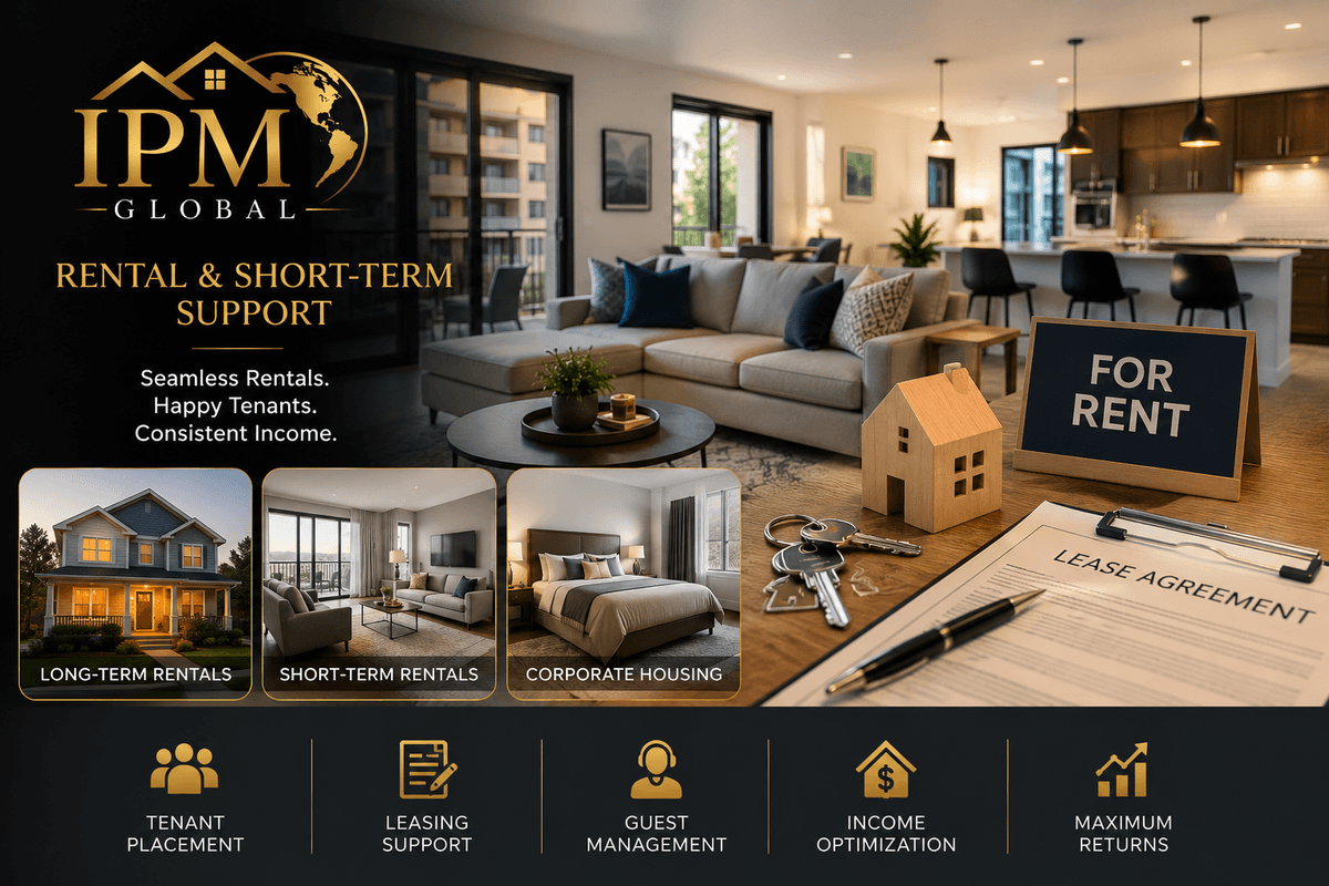 From coordinating long-term rentals to supporting short-term rental operations, IPMGlobal facilitates seamless tenant placement, leasing, and guest management. Our team ensures your rental properties generate consistent income with minimal hassle. Rental & Short-Term Support Our Services IPMGlobal provides property ownership, property management support, rental housing coordination, short term rental support, event venue rental, and logistics services across Mississippi. IPMGlobal does not present itself as a real estate brokerage unless separately disclosed and verified.