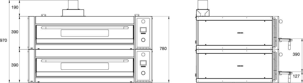 OEM VALIDO 電力型烤箱相關尺寸圖 OEM VALIDO 電力型烤箱相關尺寸圖