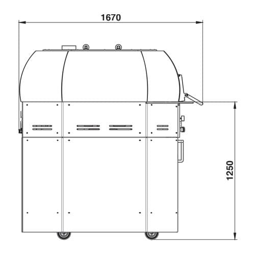 OEM HELIOS 530 旋轉型電烤爐尺寸參考圖 OEM HELIOS 530 旋轉型電烤爐尺寸參考圖