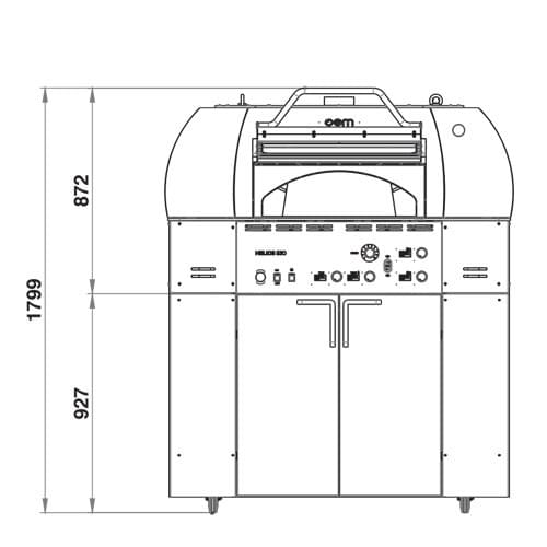 OEM HELIOS 530 旋轉型電烤爐尺寸參考圖 OEM HELIOS 530 旋轉型電烤爐尺寸參考圖