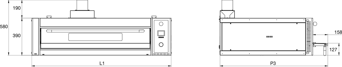 OEM VALIDO 電力型烤箱相關尺寸圖 OEM VALIDO 電力型烤箱相關尺寸圖