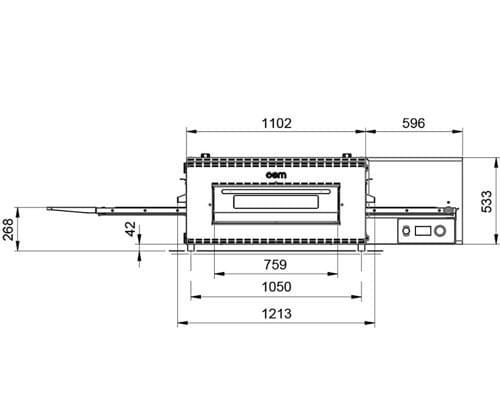OEM TL-V80 履帶電力式熱風烤爐尺寸參考圖 OEM TL-V80 履帶電力式熱風烤爐尺寸參考圖