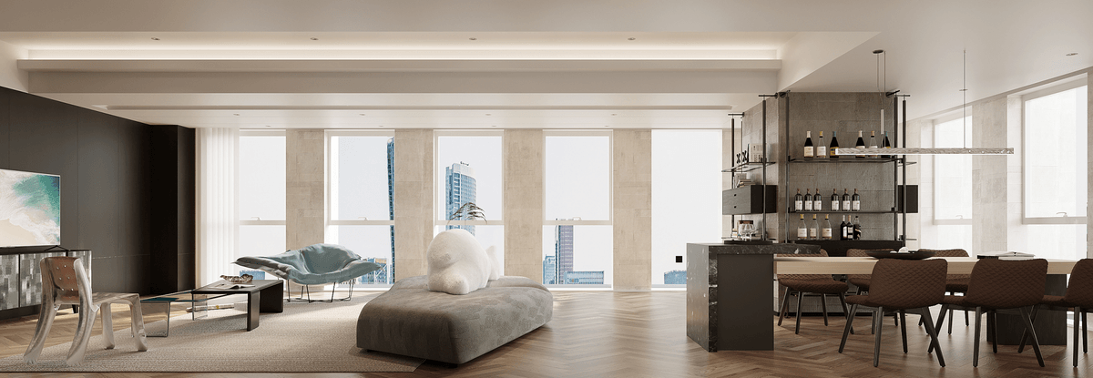 Cartier Skyline, Minimalist Cloud Realm, Overlooking the City Skyline