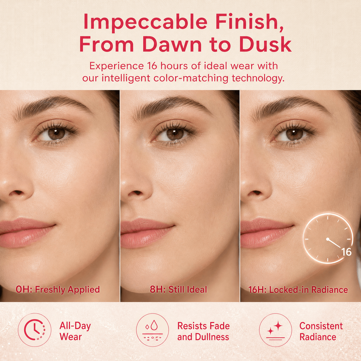 Skin-Matching Lightweight Long-Wearing Foundation