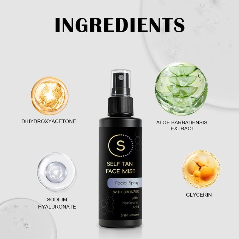Self Tan Face Mist – with Bronzer & Hyaluronic Acid