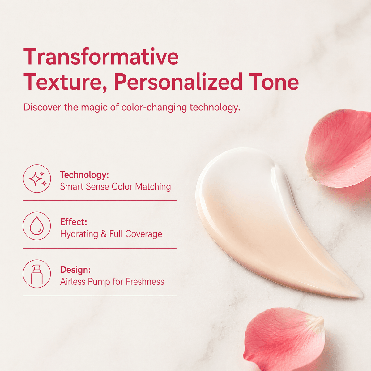 Skin-Matching Lightweight Long-Wearing Foundation