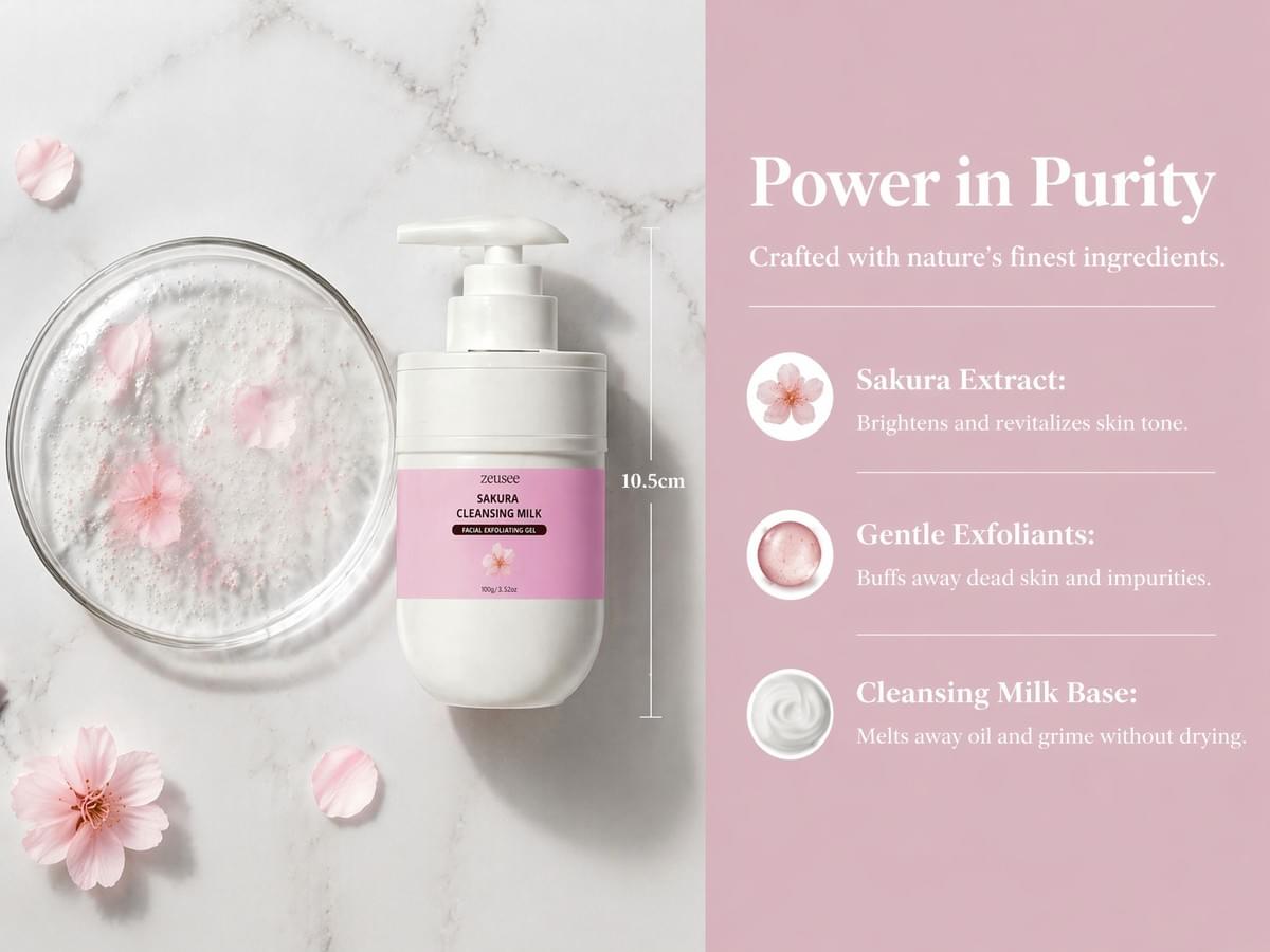 Sakura Cleansing Milk – Facial Exfoliating Gel