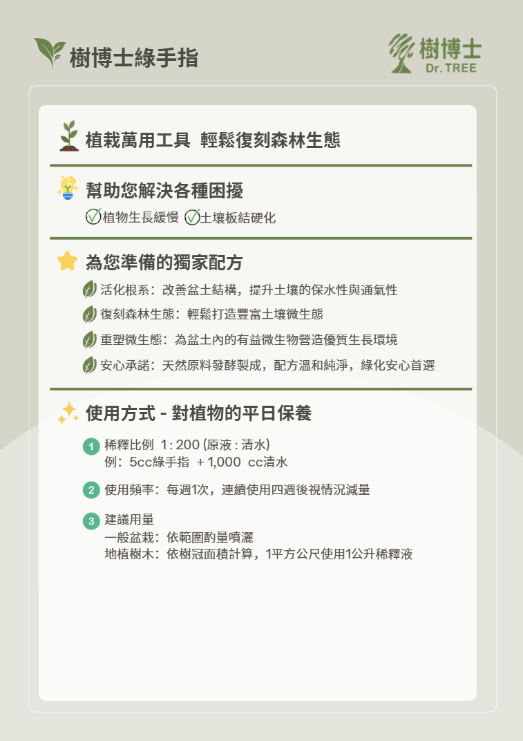 樹博士 綠手指｜盆栽與園藝專用液態有機質肥料｜
