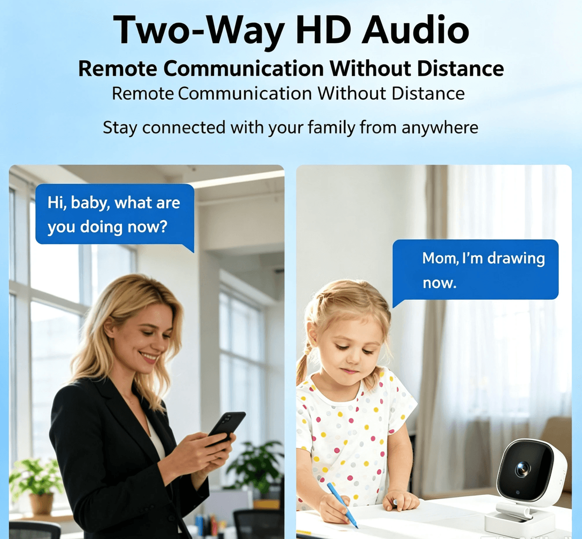 Indoor Camera, Two‑Way Audio, SD Card Recording, No Mandatory Cloud Subscription