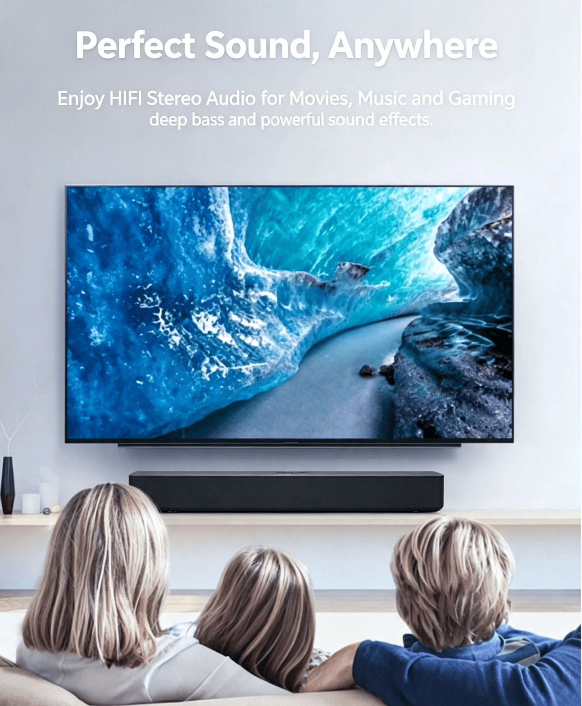 RGB Computer Sound Bar, Wired & Bluetooth Dual Mode Desktop Speaker, Stereo Bass Gaming Speaker 
