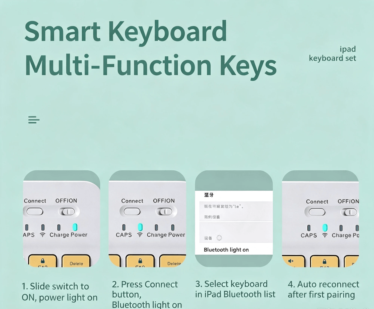 Best Seller Bluetooth Keyboard Mouse Combo, Rechargeable Wireless Keyboard Set for iPad Tablet Phone