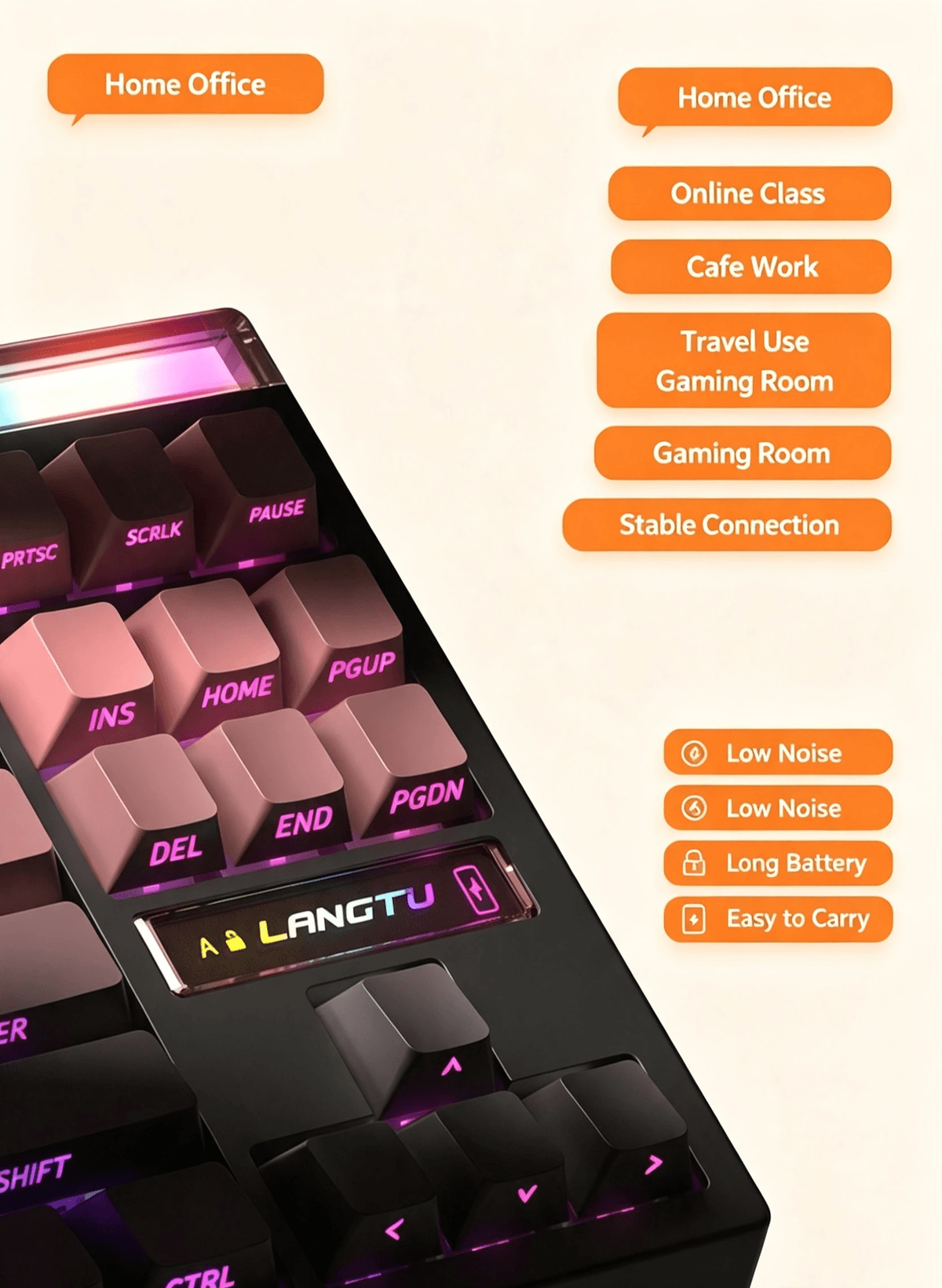 T87 87Keys 3‑Mode Hot‑swappable ARGB Gaming Keyboard,12000mAh 