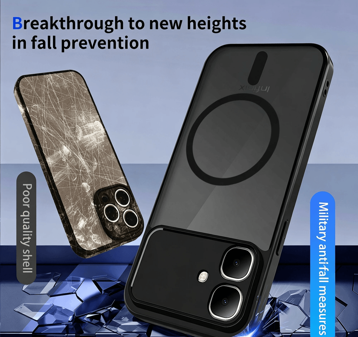 Matte Magnetic Case with Slide Camera Cover for Infinix Smart Series