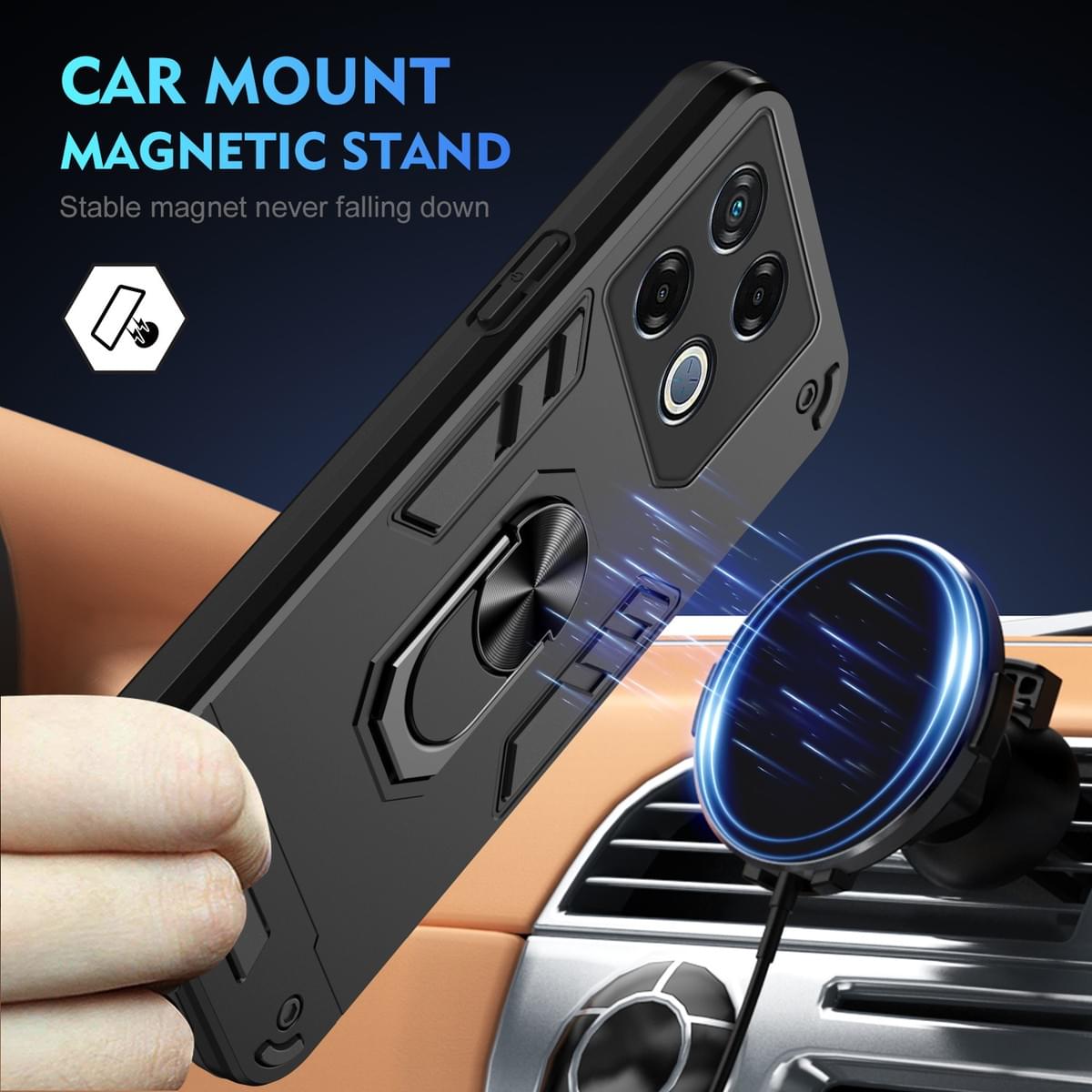 Armor Shockproof Case Built‑in Ring Holder for Infinix Series