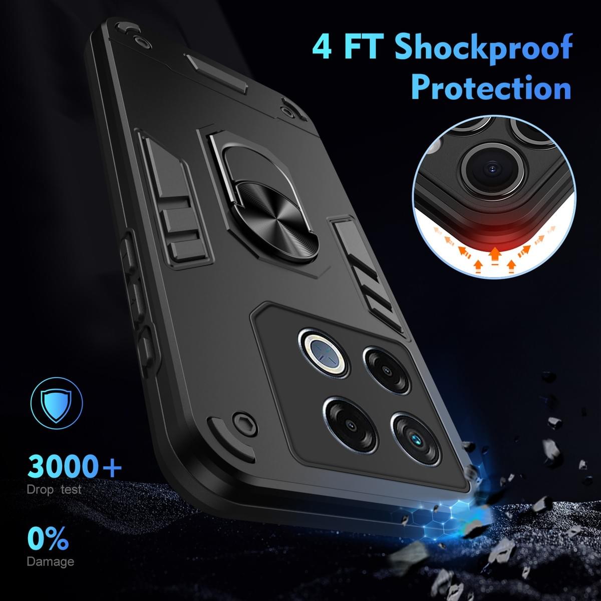 Armor Shockproof Case Built‑in Ring Holder for Infinix Series