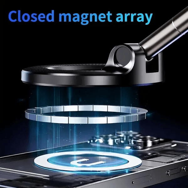 Foldable Magnetic Car Phone Mount, N52 Magnet Vacuum Suction Car Holder