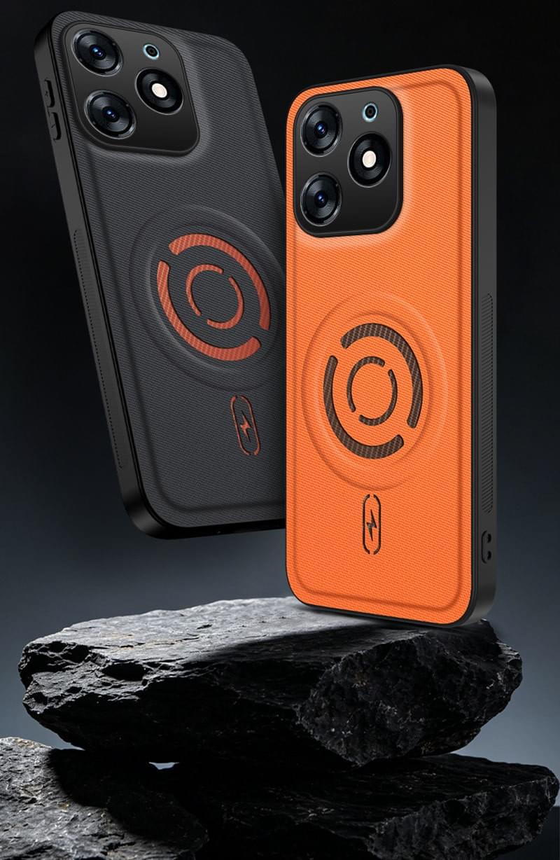 Magnetic Fabric Phone Case For Tecno Spark Go 2024 Shockproof Full Camera Protection Cover
