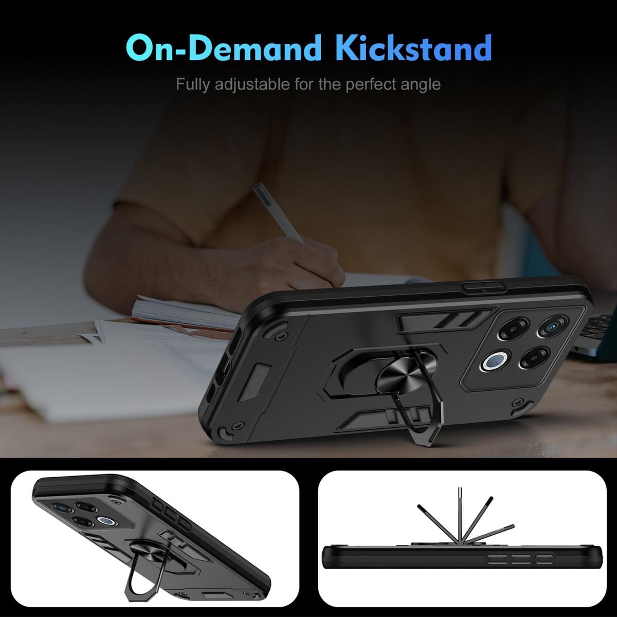 Armor Shockproof Case Built‑in Ring Holder for Infinix Series