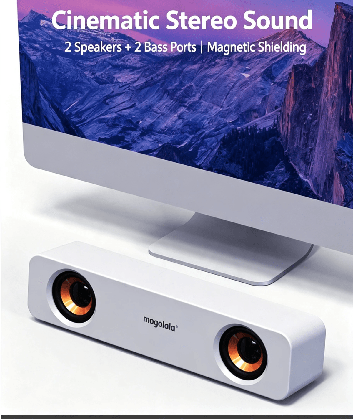 RGB Computer Sound Bar, Wired & Bluetooth Dual Mode Desktop Speaker, Stereo Bass Gaming Speaker 