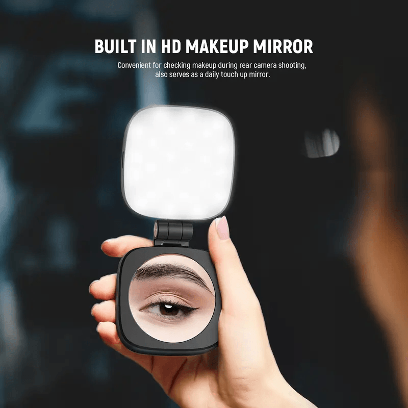 Magnetic Selfie Fill Light, Rechargeable LED Phone Light with Mirror for Makeup Vlog Zoom