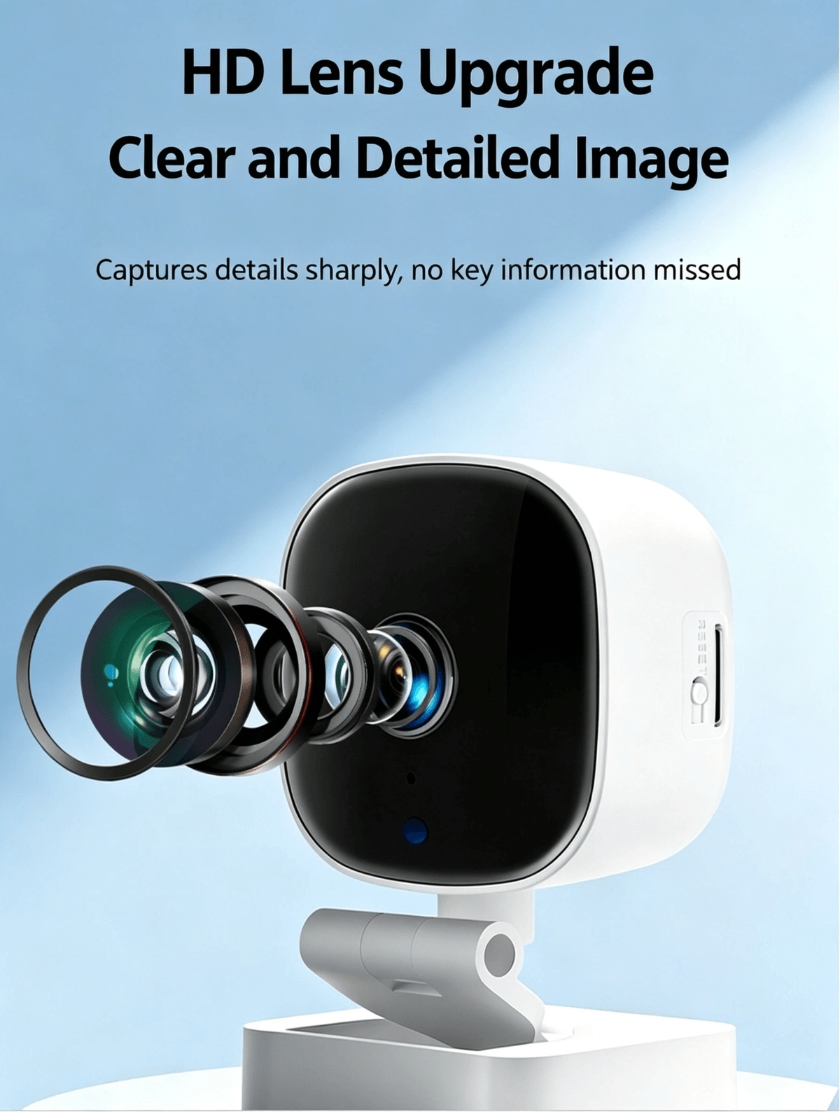 Indoor Camera, Two‑Way Audio, SD Card Recording, No Mandatory Cloud Subscription
