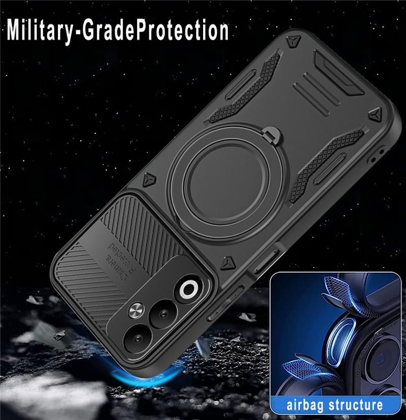 Magnetic Kickstand Phone Case with Slide Camera Protector for Infinix