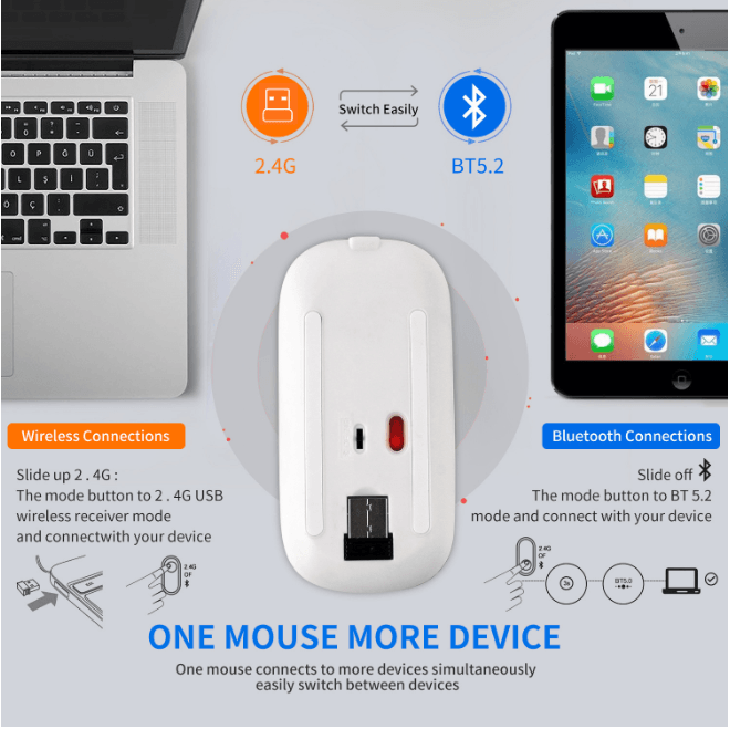 Rhinestone Bling Rechargeable Wireless Bluetooth Mouse