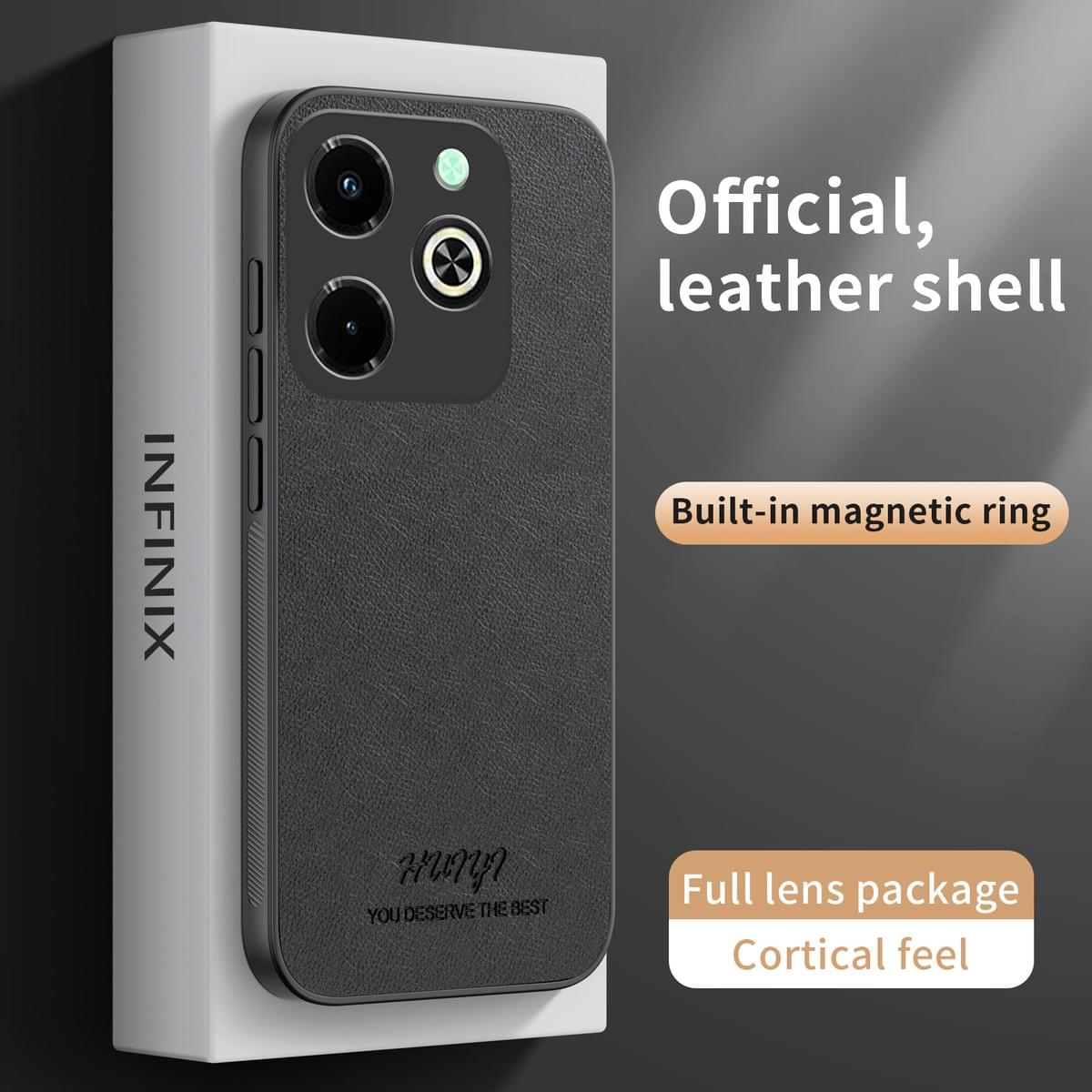 Magnetic Leather Texture Shockproof Case for Infinix Hot 40i