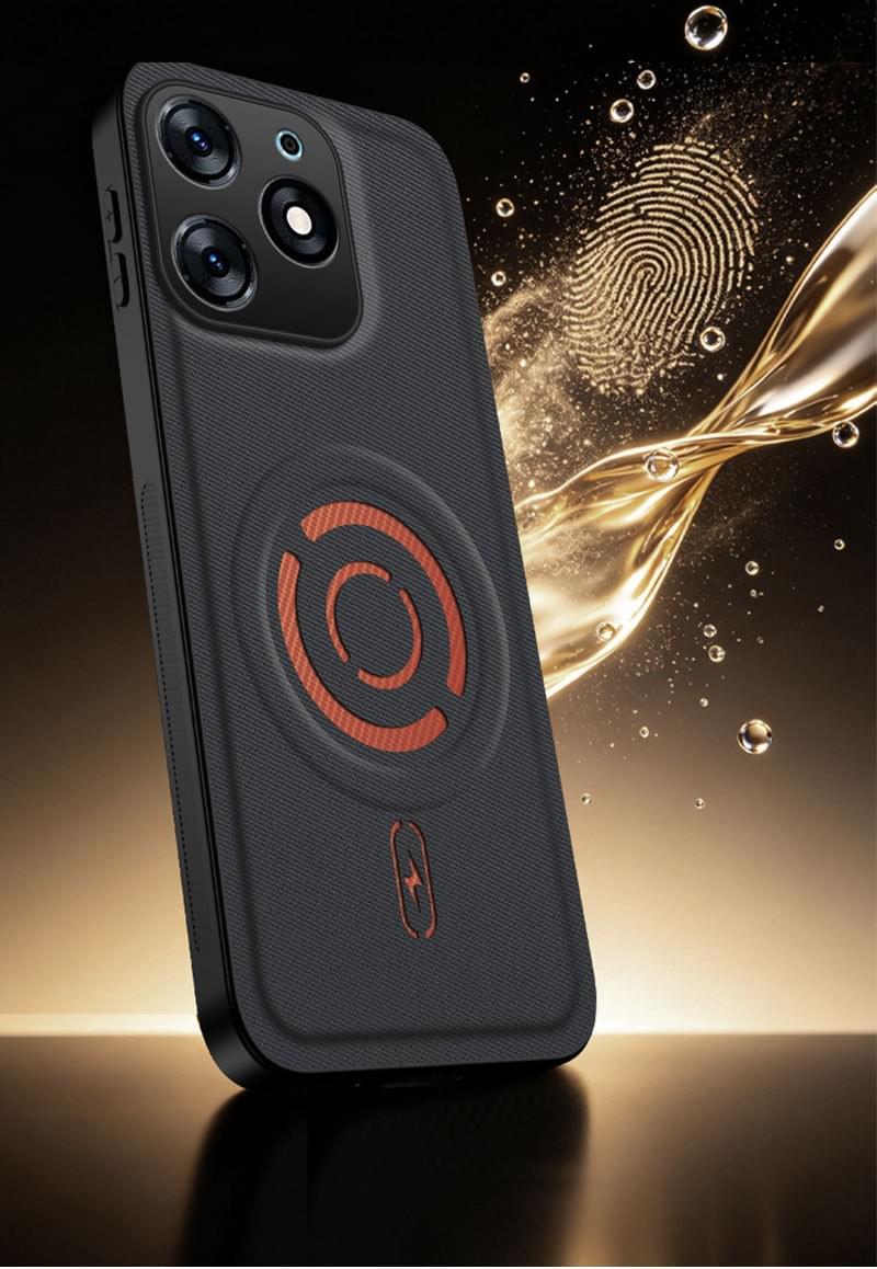 Magnetic Fabric Phone Case For Tecno Spark Go 2024 Shockproof Full Camera Protection Cover