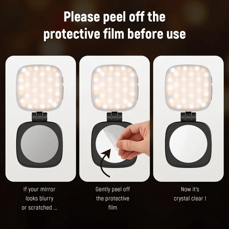 Magnetic Selfie Fill Light, Rechargeable LED Phone Light with Mirror for Makeup Vlog Zoom