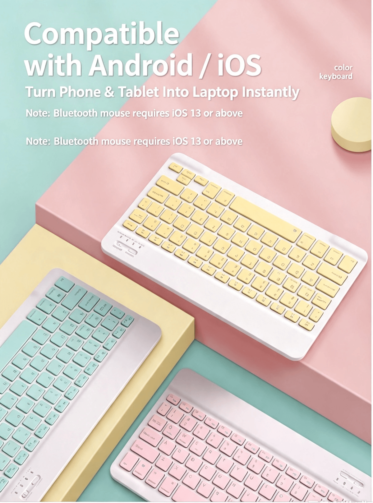 Best Seller Bluetooth Keyboard Mouse Combo, Rechargeable Wireless Keyboard Set for iPad Tablet Phone