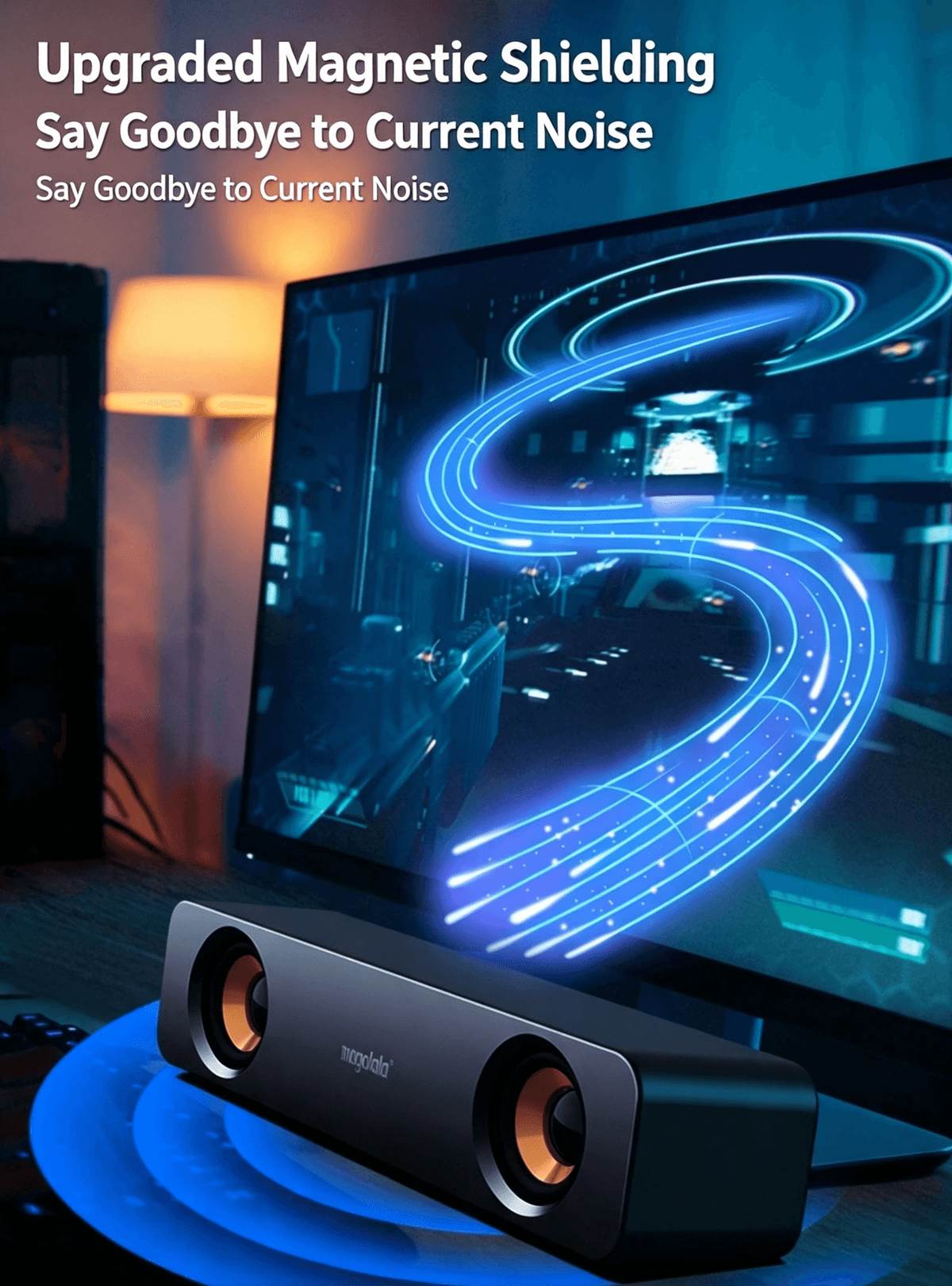 RGB Computer Sound Bar, Wired & Bluetooth Dual Mode Desktop Speaker, Stereo Bass Gaming Speaker 