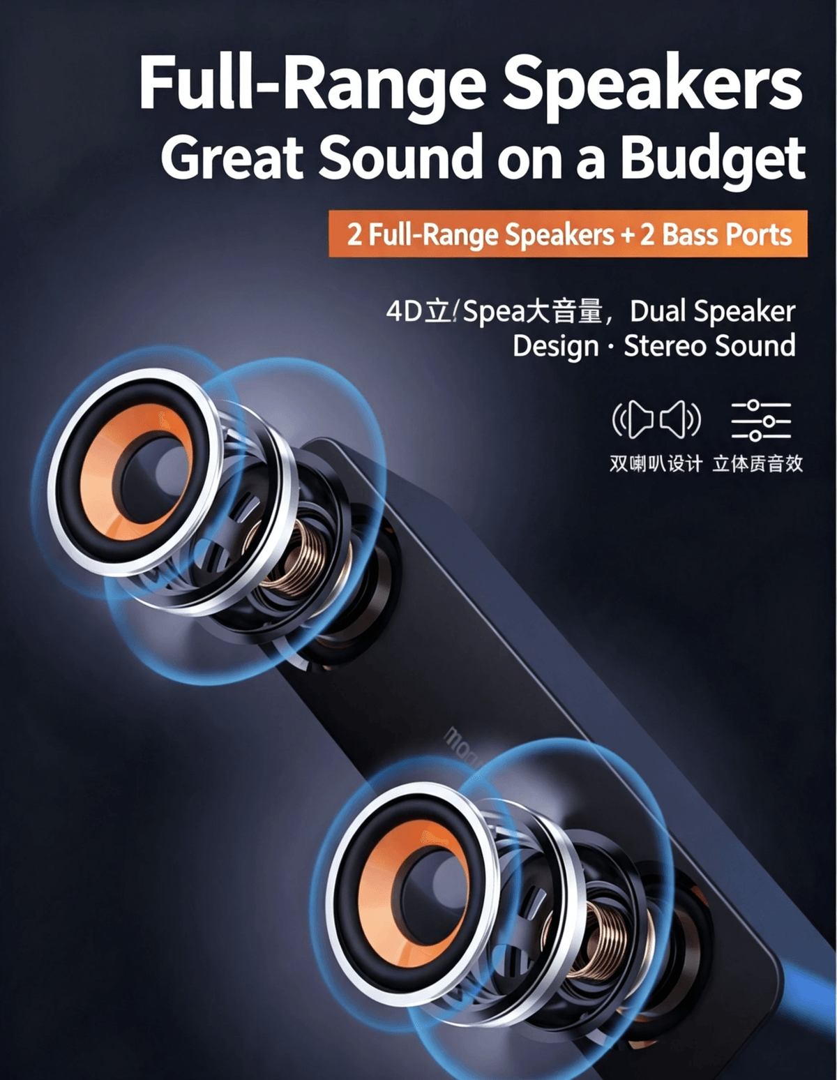 RGB Computer Sound Bar, Wired & Bluetooth Dual Mode Desktop Speaker, Stereo Bass Gaming Speaker 