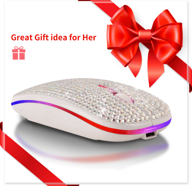 Rhinestone Bling Rechargeable Wireless Bluetooth Mouse