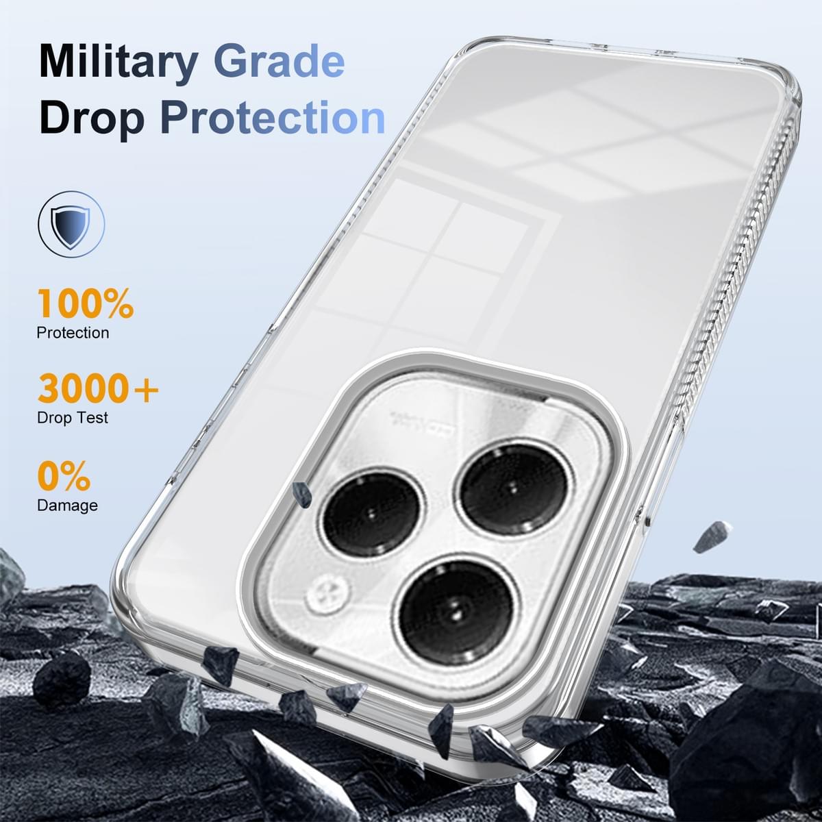 Clear Dual‑Layer Shockproof Case for Infinix & Tecno Spark Series
