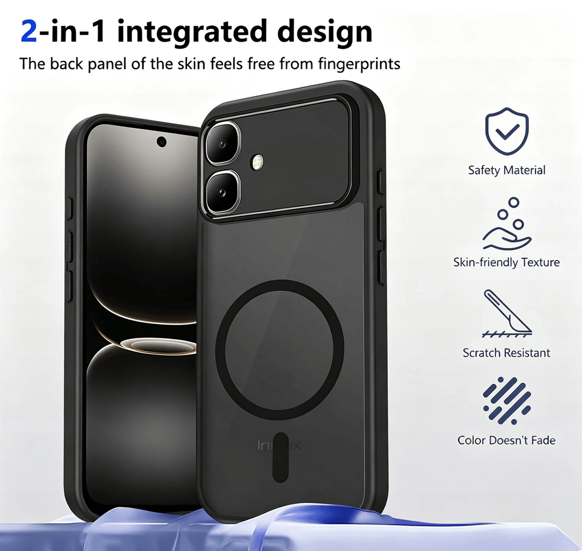 Matte Magnetic Case with Slide Camera Cover for Infinix Smart Series