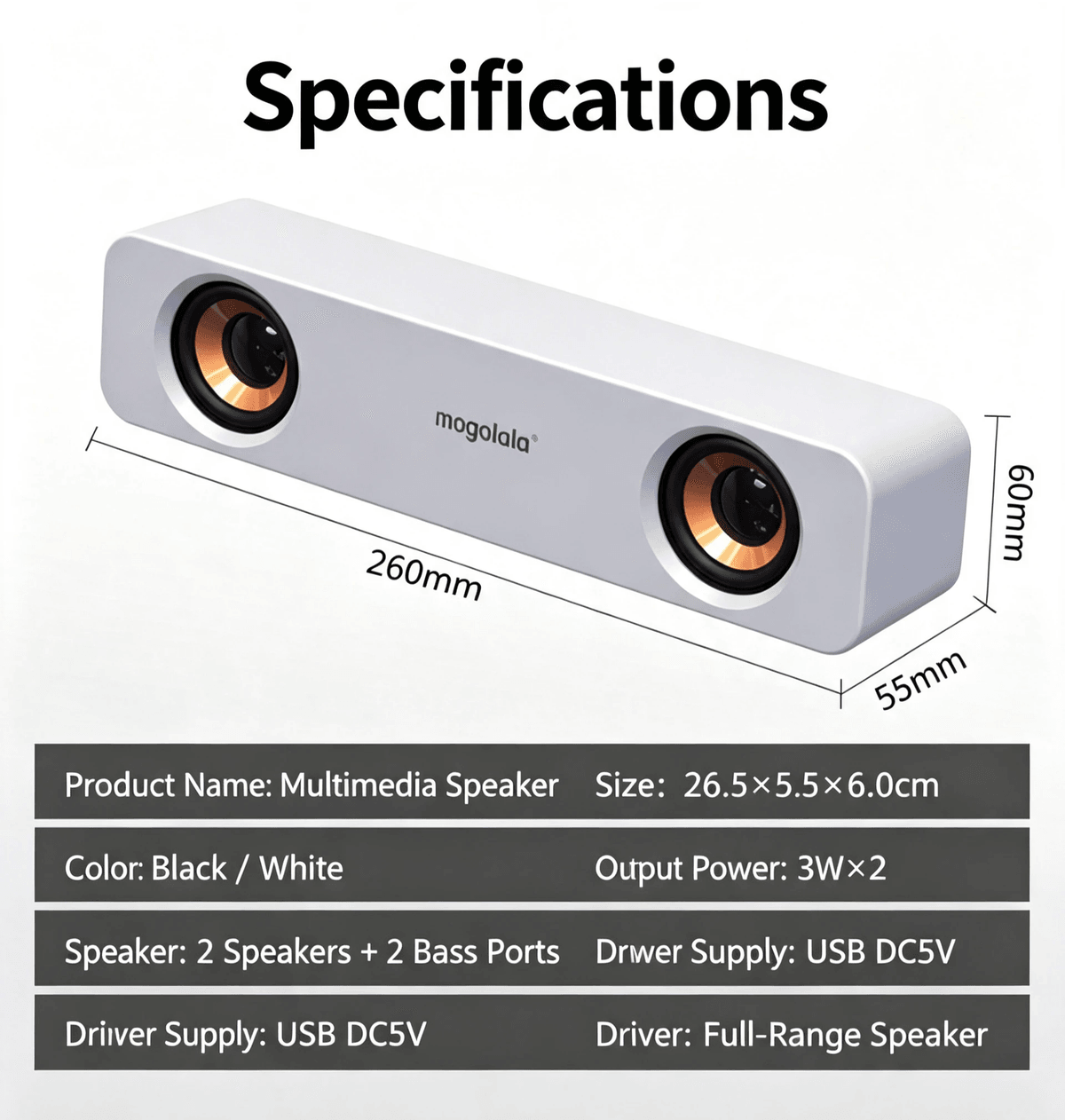 RGB Computer Sound Bar, Wired & Bluetooth Dual Mode Desktop Speaker, Stereo Bass Gaming Speaker 