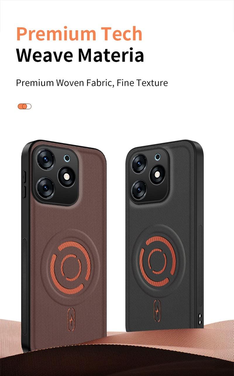 Magnetic Fabric Phone Case For Tecno Spark Go 2024 Shockproof Full Camera Protection Cover